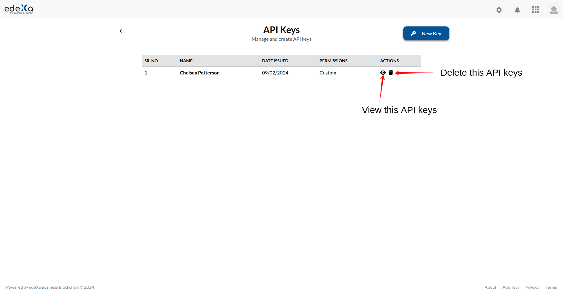 edeXa API List Page